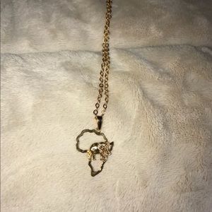 Gold African Elephant necklace